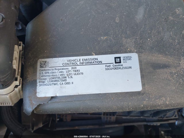 1GCUYDEDXLZ151196 Chevrolet l84 - di, dfm, alum, gen 5, var 2