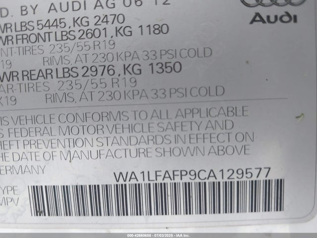 2012 AUDI Q5 WA1LFAFP9CA129577 Photo 8