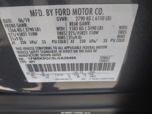 Ford gtdi 2020 1FM5K8GC9LGA28496 Image 9