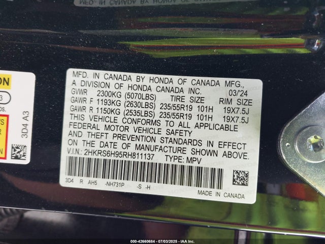 2HKRS6H95RH811137 Honda lfc3