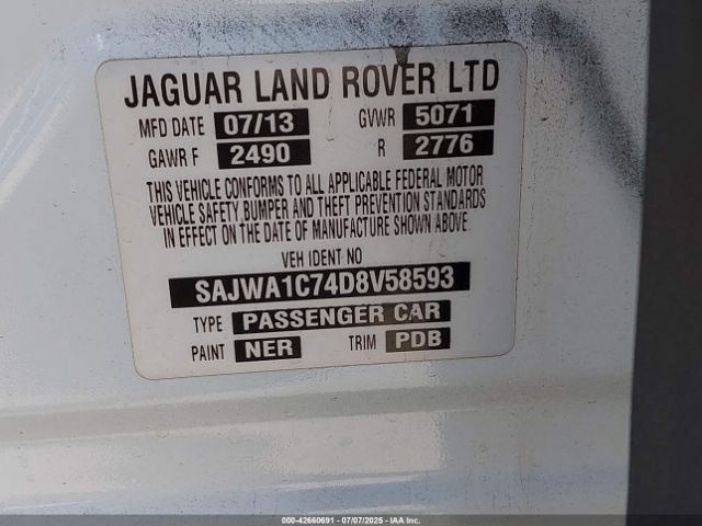 2013 JAGUAR XJ SAJWA1C74D8V58593 Photo 8