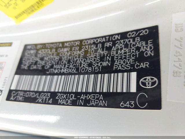 JTNKHMBX6L1078151 Toyota 3zr-fae