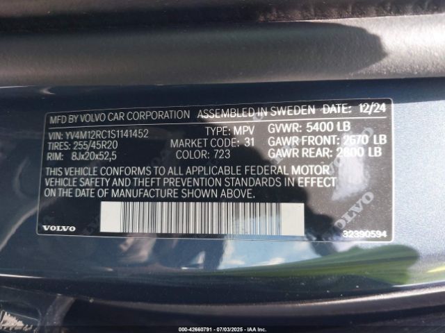 2025 VOLVO XC60 YV4M12RC1S1141452 Photo 8