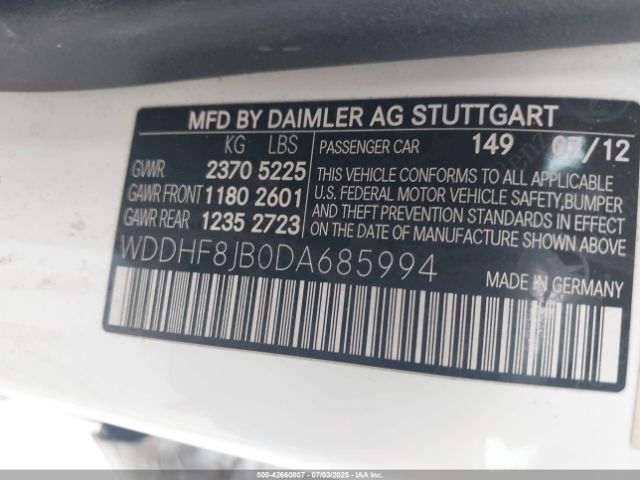 2013 MERCEDES-BENZ E 350 WDDHF8JB0DA685994 Photo 8