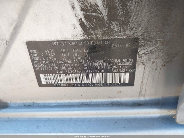 4S3GTAA67H1743260 Subaru na