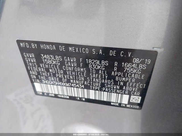 3HGGK5H4XKM745434 Honda l15b1