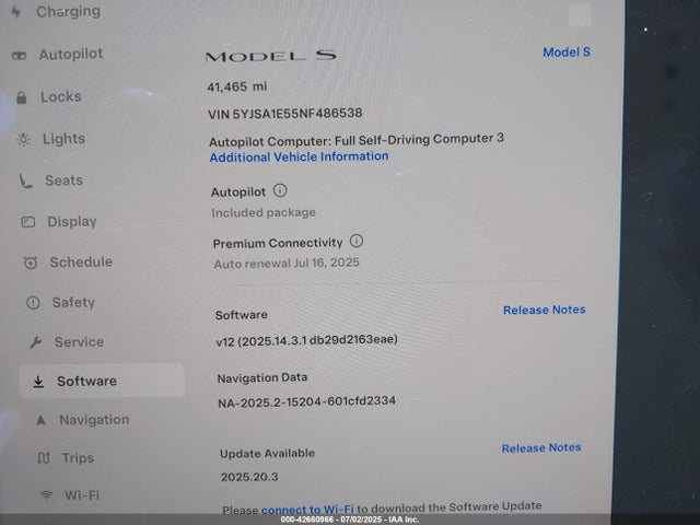 Tesla MODEL S 2022 5YJSA1E55NF486538 Image 7