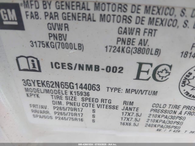 2005 CADILLAC ESCALADE EXT 3GYEK62N65G144063 Photo 8