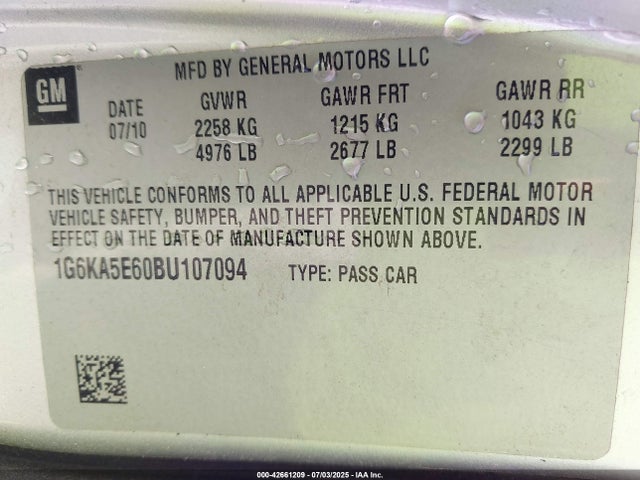 2011 CADILLAC DTS 1G6KA5E60BU107094 Photo 8