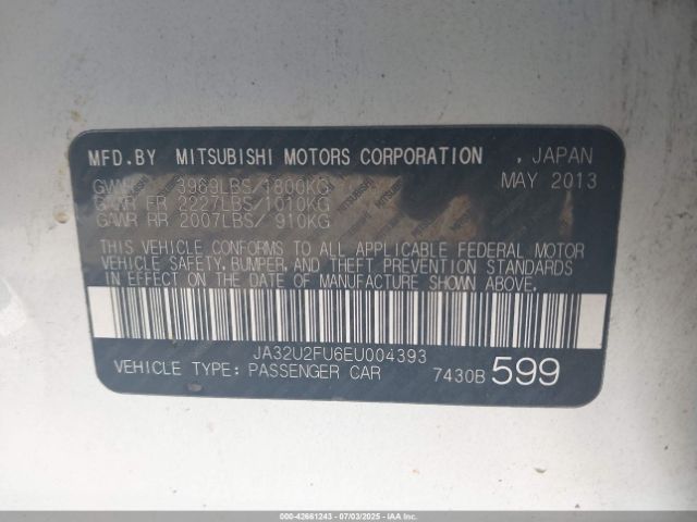 2014 MITSUBISHI LANCER JA32U2FU6EU004393 Photo 8