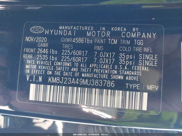 KM8J23A49MU383786 Hyundai gdi nu