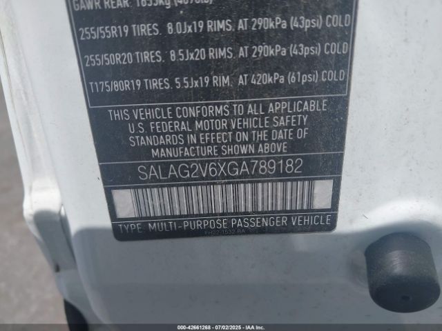 2016 LAND ROVER LR4 SALAG2V6XGA789182 Photo 8