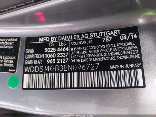 Mercedes-Benz 2014 2014 WDDSJ4GB3EN096727 Image 9