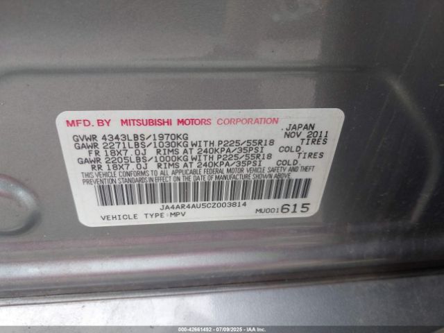 2012 MITSUBISHI OUTLANDER SPORT JA4AR4AU5CZ003814 Photo 8