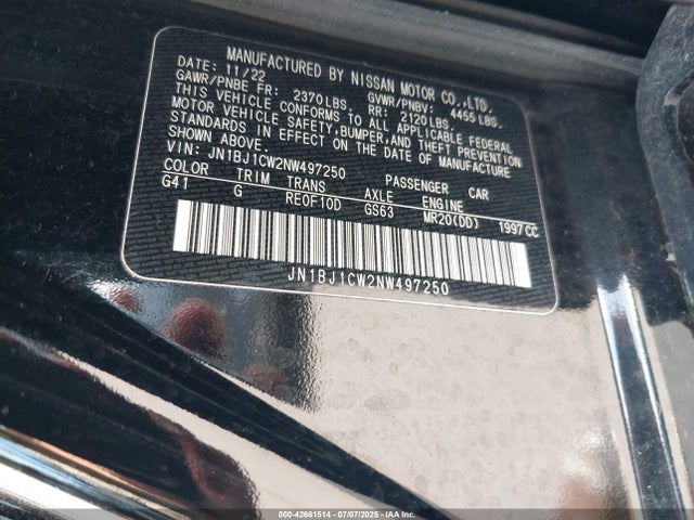 JN1BJ1CW2NW497250 Nissan ROGUE SPORT