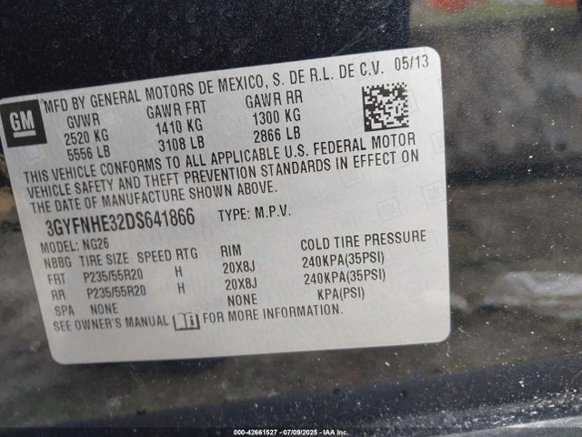 2013 CADILLAC SRX 3GYFNHE32DS641866 Photo 8