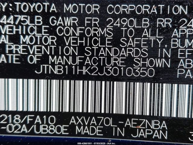 2018 TOYOTA CAMRY JTNB11HK2J3010350 Photo 8