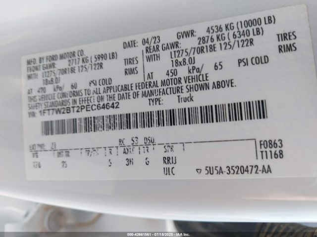 2023 FORD F-250 1FT7W2BT2PEC64642 Photo 8