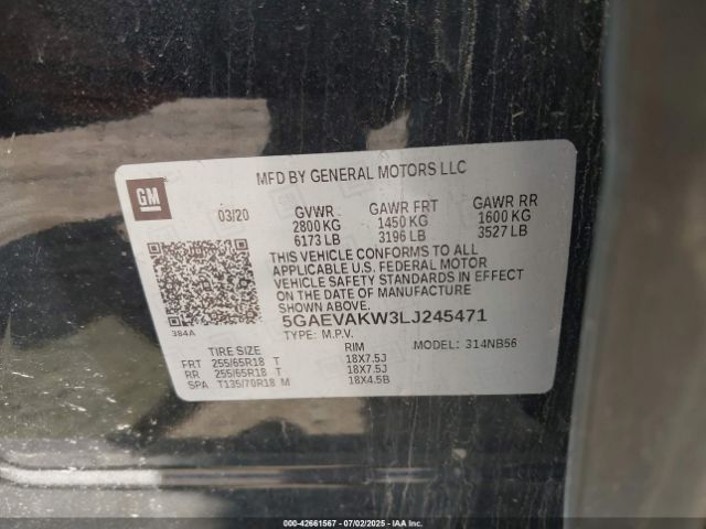 2020 BUICK ENCLAVE 5GAEVAKW3LJ245471 Photo 8