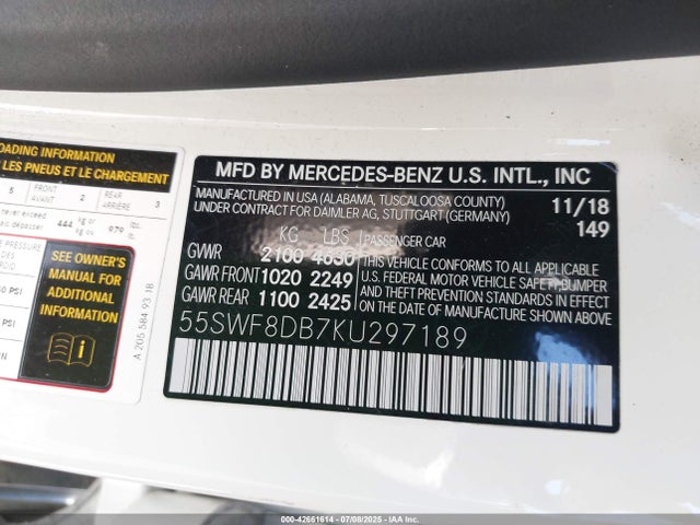 55SWF8DB7KU297189 Mercedes-Benz m264