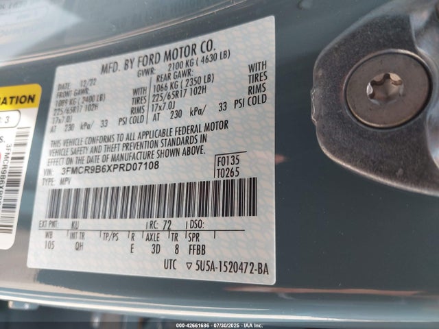 3FMCR9B6XPRD07108 Ford dragon