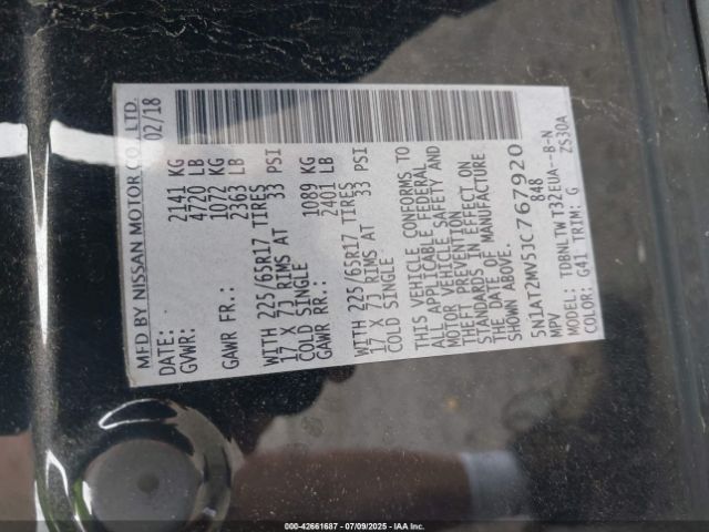 2018 NISSAN ROGUE 5N1AT2MV5JC767920 Photo 8