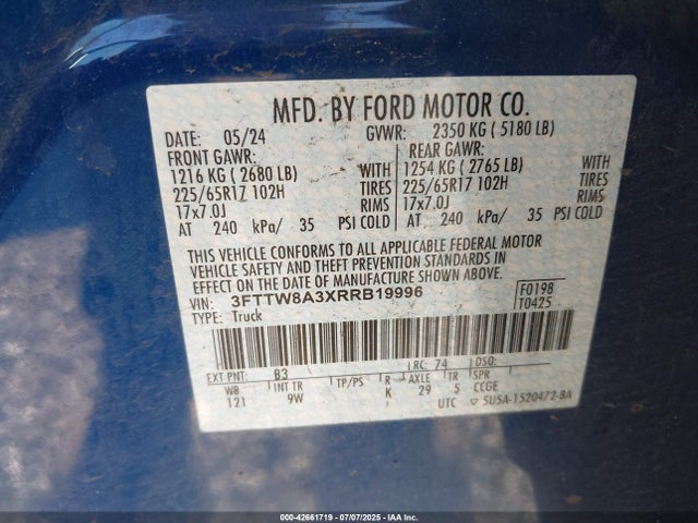 Ford 2024 2024 3FTTW8A3XRRB19996 Image 9