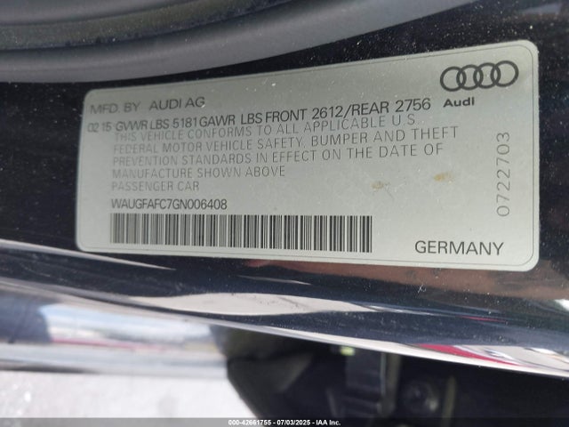 Audi 2.0t 2016 WAUGFAFC7GN006408 Image 9