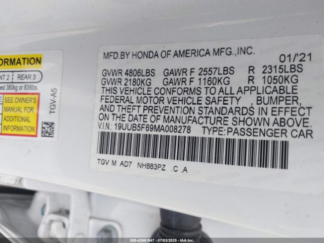2021 ACURA TLX 19UUB5F69MA008278 Photo 8