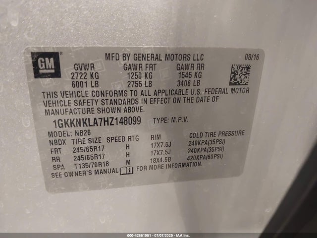 1GKKNKLA7HZ148099 GMC lcv - sidi: spark ignited direct injection, vvt: variable valve timing, dcvcp, e85 max, e0-e100, alum