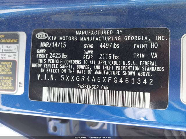 5XXGR4A6XFG461342 KIA dohc t-gdi theta-ii