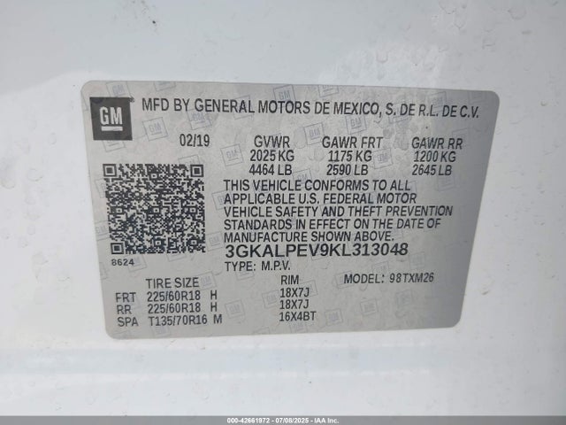 3GKALPEV9KL313048 GMC lyx - direct injection, vvt, fgt, turbo, alum, gen 1