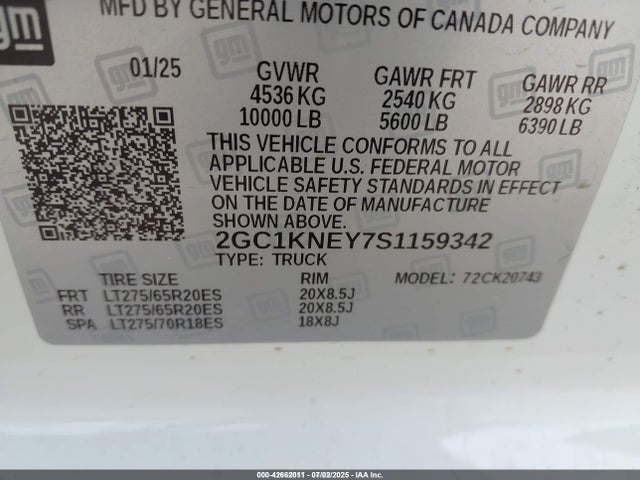2GC1KNEY7S1159342 Chevrolet l5p