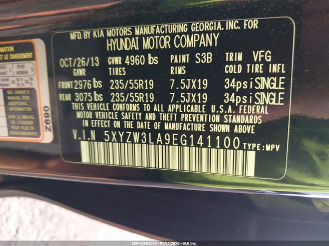 5XYZW3LA9EG141100 Hyundai t-gdi theta