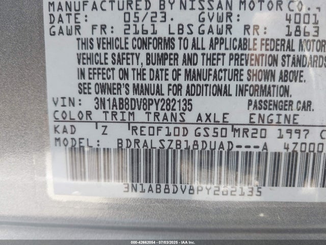 Nissan Sentra 2023 3N1AB8DV8PY282135 Image 9