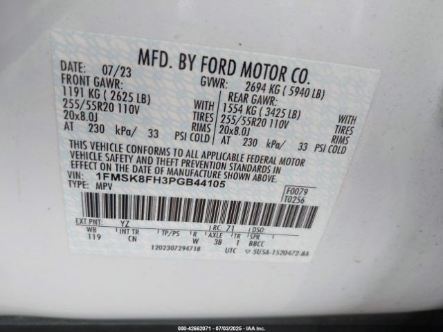 2023 FORD EXPLORER 1FMSK8FH3PGB44105 Photo 8