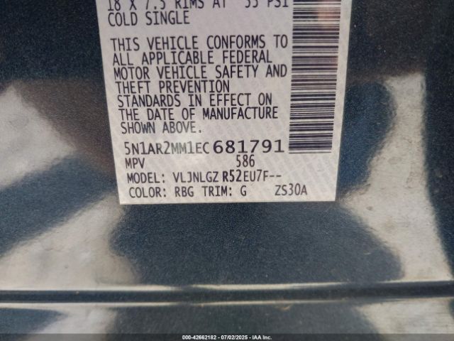5N1AR2MM1EC681791 Nissan 2014
