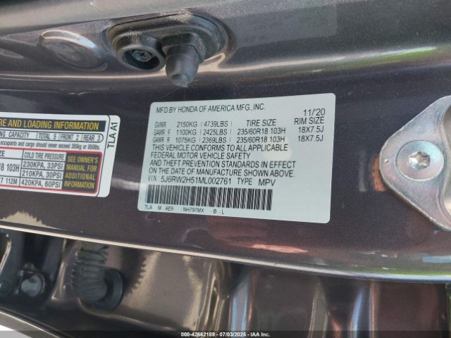 2021 HONDA CR-V 5J6RW2H51ML002761 Photo 8
