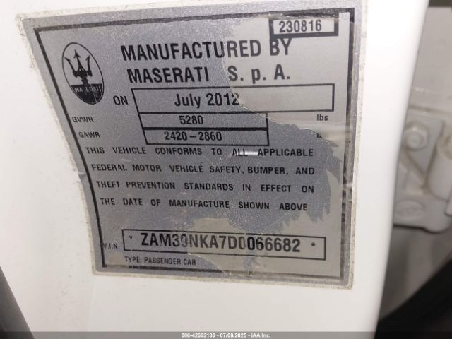 2013 MASERATI QUATTROPORTE ZAM39NKA7D0066682 Photo 8