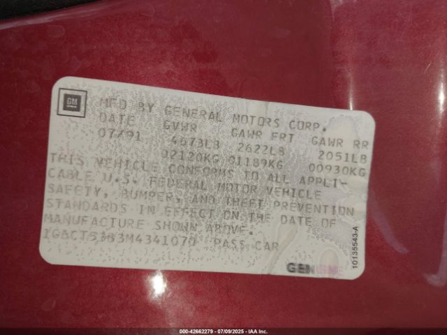 1991 CADILLAC DEVILLE 1G6CT53B3M4341070 Photo 8