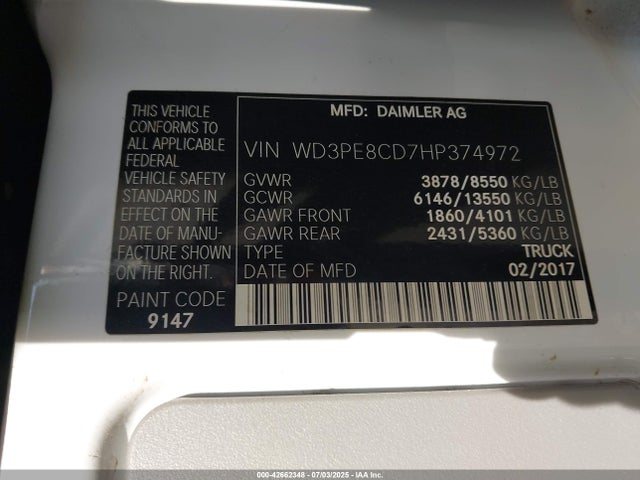 WD3PE8CD7HP374972 Mercedes-Benz om642