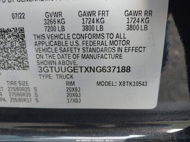 3GTUUGETXNG637188 GMC lm2
