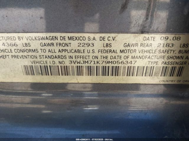 2009 VOLKSWAGEN JETTA 3VWJM71K79M056347 Photo 8