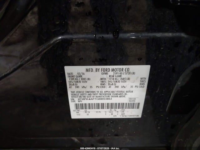 Ford Edge 2016 2FMPK4AP7GBB53863 Image 9