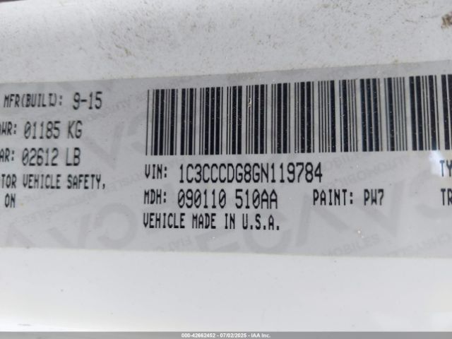 1C3CCCDG8GN119784 Chrysler 2016