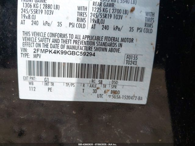 2016 FORD EDGE 2FMPK4K99GBC59294 Photo 8