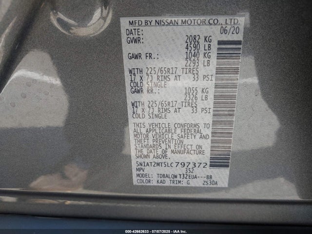 Nissan 2020 2020 5N1AT2MT5LC797372 Image 9
