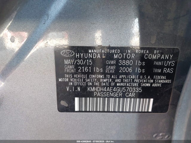 Hyundai dohc mpi nu 2016 KMHDH4AE4GU570335 Image 9