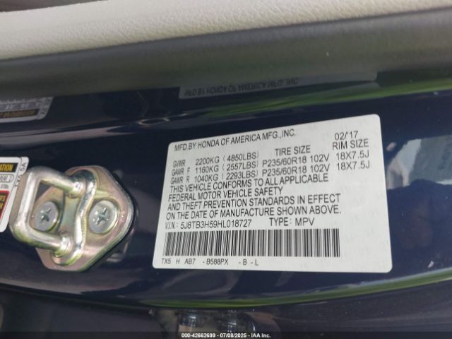 2017 ACURA RDX 5J8TB3H59HL018727 Photo 8