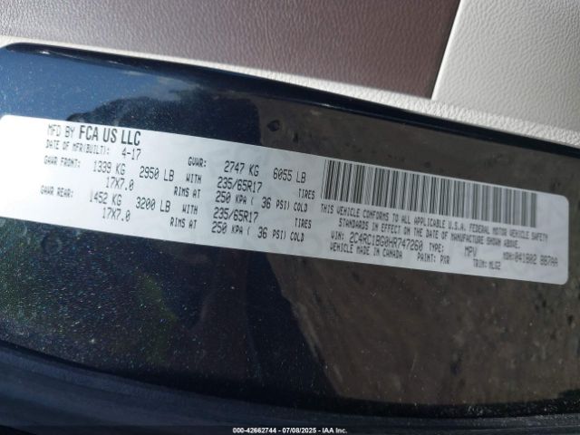 2017 CHRYSLER PACIFICA 2C4RC1BG0HR747260 Photo 8